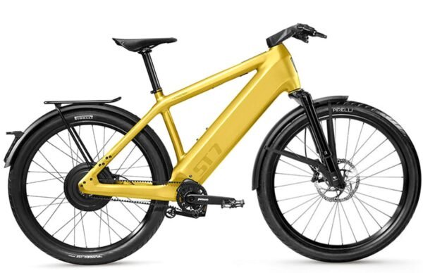Cicleo-stromer-st7-1440-solidgold-sport-sf-spl-2025-1 Stromer ST7 Vélo Électrique Urbain Premium – 1440 Wh Sport, Autonomie Record & Boîte Automatique Pinion