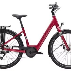 Vélo de Ville Électrique Trek Verve+ 1 Lowstep 400Wh Shimano Acera 8V Rouge